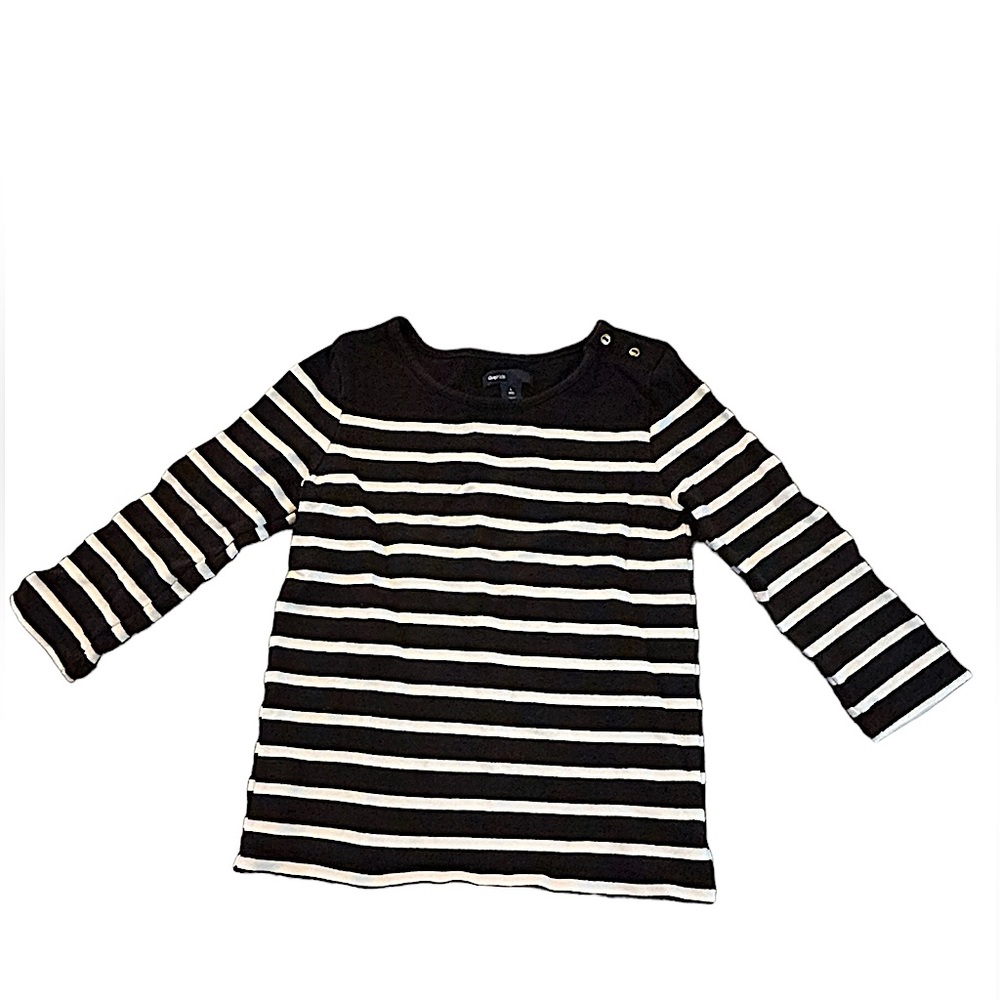 Gap Long Sleeve Striped Black and White Blouse Size 10